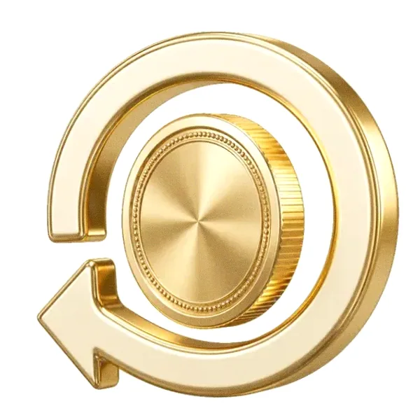 Coin with circular arrow — Spinfin