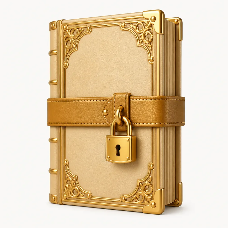 Book with padlock strap — Spinfin
