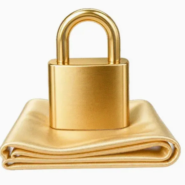 Padlock on folded cloth — Spinfin