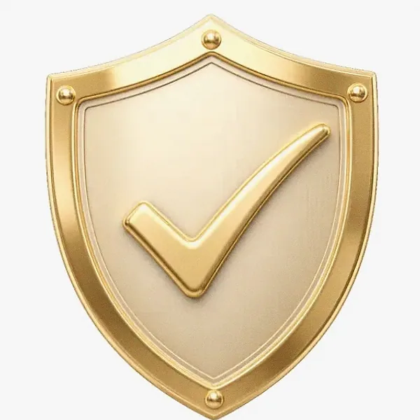 Checkmark shield — Spinfin