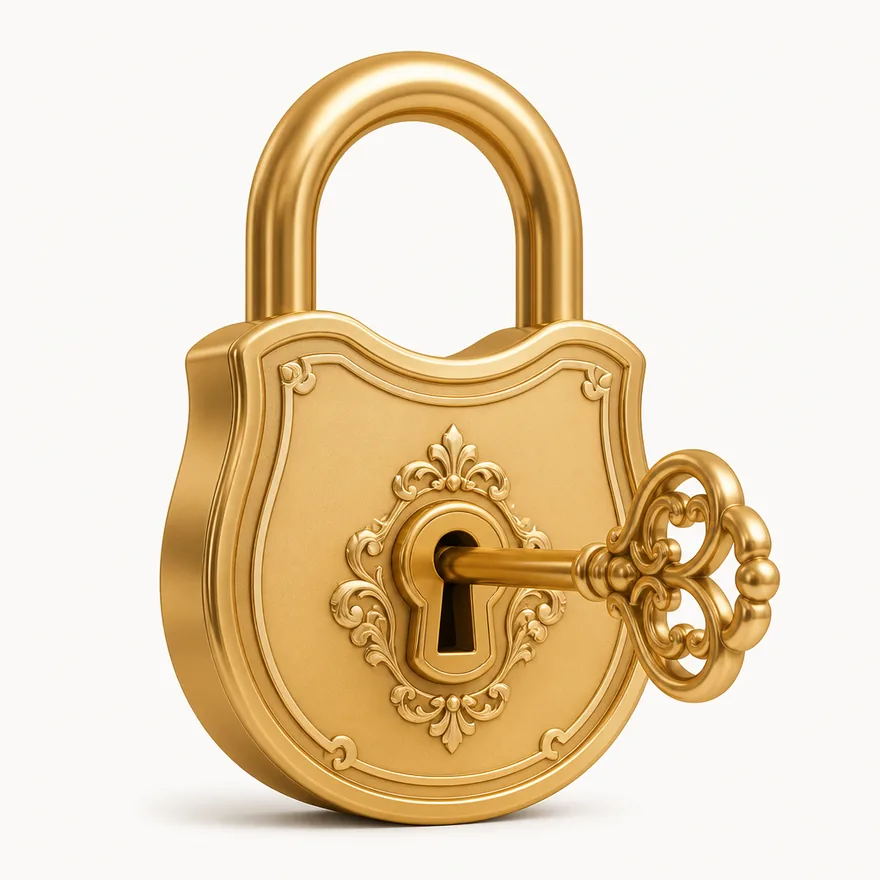 Padlock with key — Spinfin