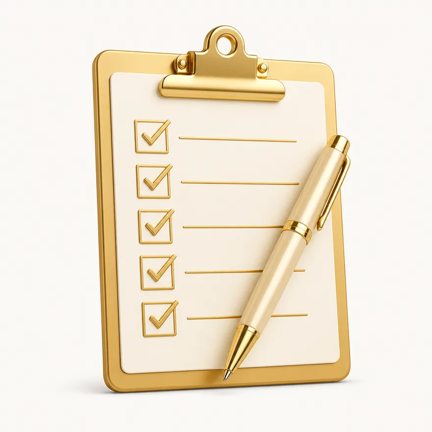 Clipboard checklist — Spinfin