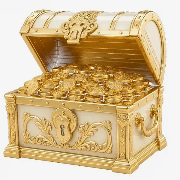 Open treasure chest — Spinfin