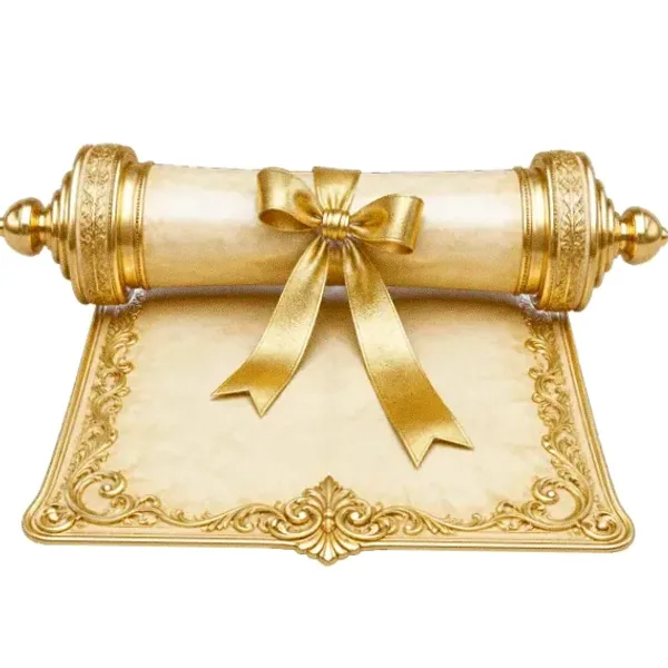 Decorated parchment scroll — Spinfin